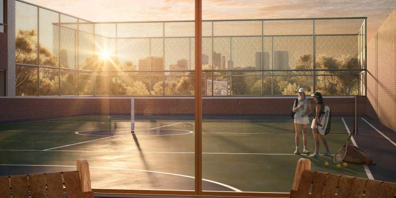 PERSPECTIVA ILUSTRATIVA DA QUADRA POLIESPORTIVA